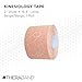 THERABAND Kinesiology Tape, Beige/Beige, 1 Roll, with XactStretch Indicators, Long-Lasting Athletic Support for Shoulder & Knee, Latex-Free Sports Tape, Water Resistant, Cut-to-Length