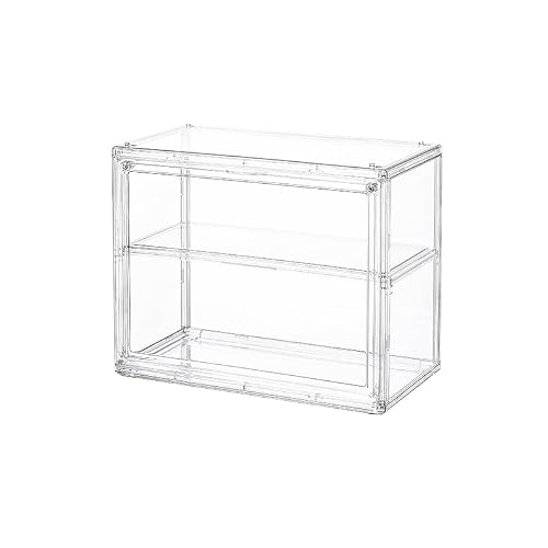 BOHOIDEE 2 Tiers Clear Display Case for Figures, Acrylic Storage Organizers