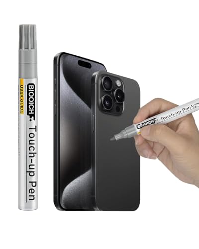 Black Titanium SP96 Touch Up Paint for iPhone 16 Pro/16 Pro Max, Phone Frame Scratch Repair Pen with Replacement Tip – Quick & Easy Paint Fix