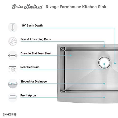 Image of Swiss Madison SM-KS758 Rivage 33x21 Farmhouse Sink