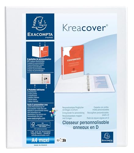 Classeur 2 anneaux en D Exacompta A4 Maxi blanc lot de 10