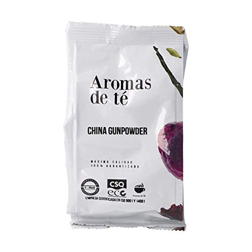 Aromas de Té - Té Verde China Gunpowder Formato en 100 g - Sabor Rico y Muy Intenso - Efecto Energizante - Propiedades Antioxidantes y Diuréticas - Infusiones Naturales Cover