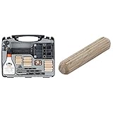 Material: madera de haya Wolfcraft 4645000 - Set universal de espigado de madera + 2905000 2905000-200 espigas largas, de Madera de Haya diam. 6 x 30 mm, Set de 200 Piezas