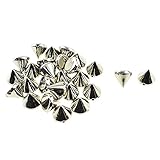 Yuyuvan 87mm Acrylic Bullet Spikes Silver Burnished Finish Easy Glued Sew On Plastic Cone Pointed Studs Rivets Multi-Function 100 PCS for Cosplay Costume Jackets Bags Shoes Embellishment