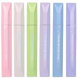 COLNK Glitter Pastel Highlighter,Set of 6 Pcs Cute Aesthetic Highlighters Assorted Colors,Chisel Tip,Metallic Highlighters for Journal Planner, Highlighting, Note-taking,Glitter Ink A