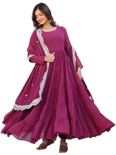 Image of Wedani Georgette Sequins Work Anarkali Kurta Set for Women