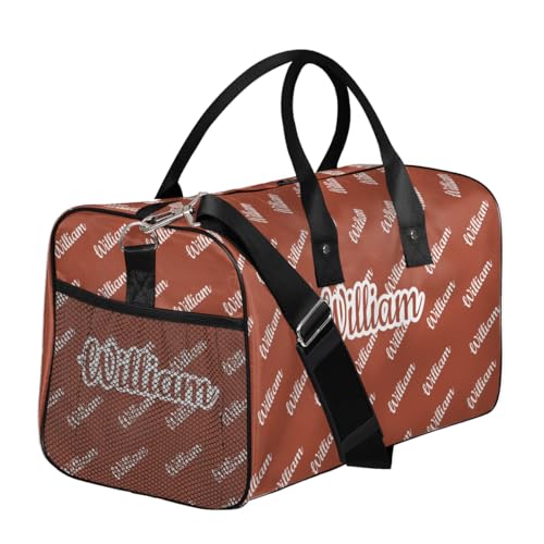 Custom Name Duffel Bag Personalized Sports Bag Dance Gym Bags Travel Overnight Carry-On Duffel Bag for Women Men Waterproof, Reddish Brown3