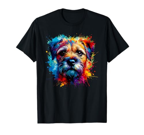 Colourful Splash Art Border Terrier Border Terriers T-Shirt