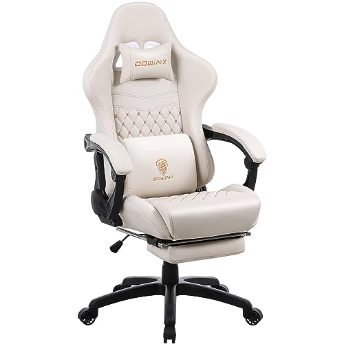 Dowinx Gaming Chair Office Desk Chair with Massage Lumbar Support, Vintage Style Armchair...