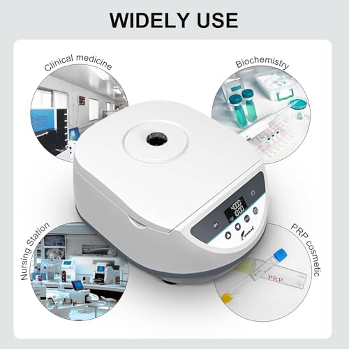 Benchtop Centrifuge Machine for PRP Digital Lab Centrifugadora de Plasma 2ml/5ml/ 10ml /15mlx8 Capacity,500-5000rpm|3074xg w/Timer