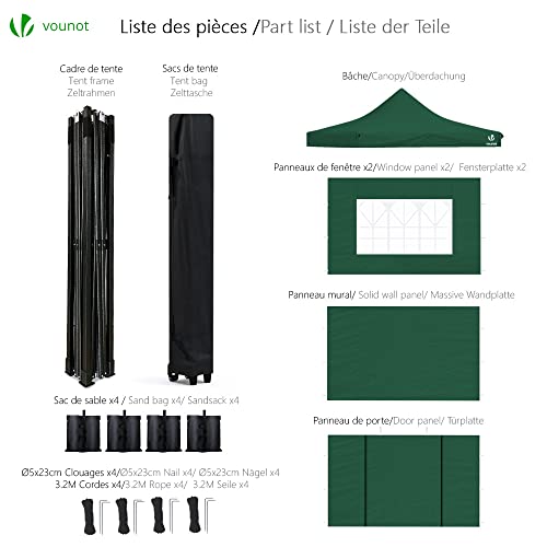 VOUNOT 3x3m Heavy Duty Gazebos Waterdichte Party Tent - Afbeelding 3