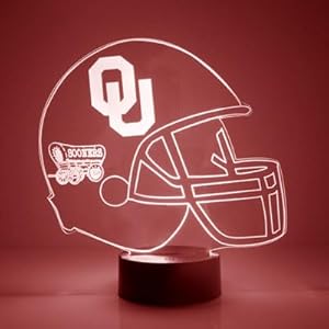 Mirror Magic Officially Licensed University of Oklahoma Sooners Football Helmet Sports Fan Lamp/Night Light – LED – Personalize for Free