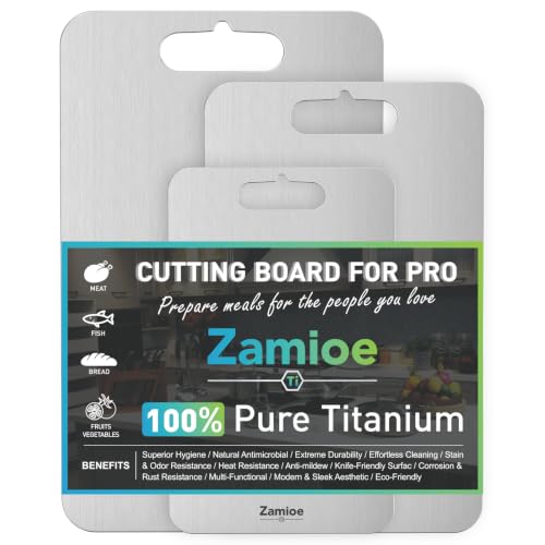Image of Titanium Cutting Board Set of 3,Pure Titanium Cutting Boards for Kitchen