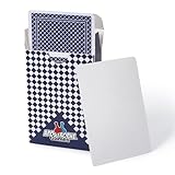 Cartes à jouer vierges de taille poker avec des faces vierges et des dos décorés.
