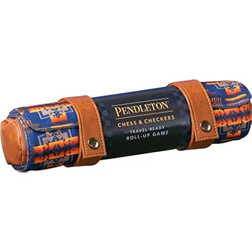 Chronicle Books Pendleton Chess & Checkers Set: Travel-Ready Roll-Up Game (Camping Games, Gift for Outdoor Enthusiasts)