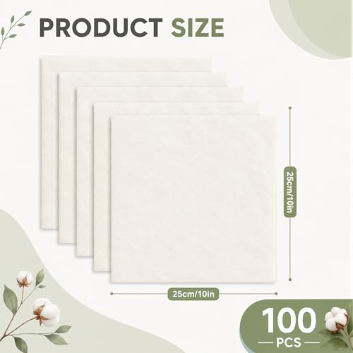 10x10 Inch Natural Cotton Square Pre-Cut Quilted Fabric Set for Sewing, Crafts, Embroidery, DIY Patchwork Projects by ZXBMS - Image 2