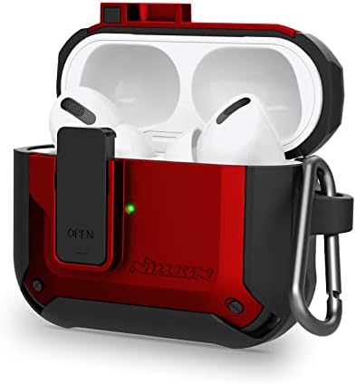 Nillkin AirPods Pro Case with Lock, Upgraded Pop-up AirPods Pro Armor Shockproof Airpods Case Cover Rugged Hard-shell Case Compatible with Apple AirPods Pro Charging CaseBlack AirPods Pro)