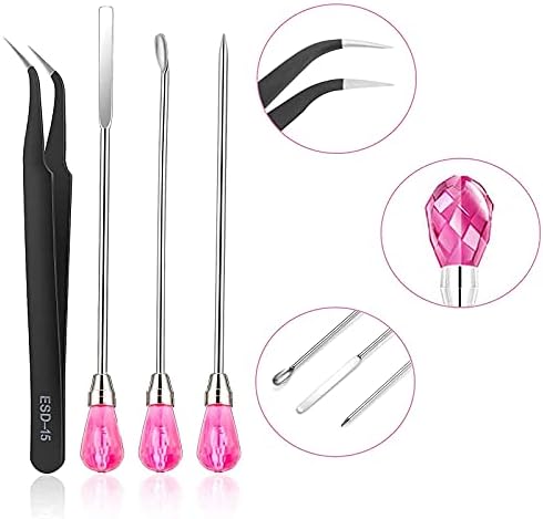 11 Pcs Tools for Resin, Silicone Resin Mold Tool Kits, Anti-Static Stirring Needle Spoon ESD Tweezers Set, Stainless Precision Steel Tool for Jewelry Making, DIY Resin Craft, Casting Molds