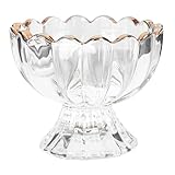VERDANVERSE Vaso de Vidrio para Postres con Dorado Copa Alta para Helados Ensaladas y Jugos Diseño para Uso Doméstico Elegante