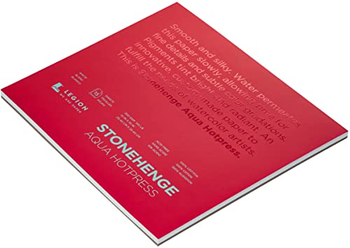 Yupo Paper Bloco aquático Stonehenge Hotpress Pad 25 x 25 cm, 15 folhas/pacote - branco 63 kg