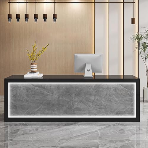 Escritorio de recepción con cajón con cerradura e iluminación integrada para salón, vestíbulo y tienda
