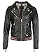 Produktbild MUSTANG Damen Lederjacke Mit Strick Am Saum 31020149 Black XL Black