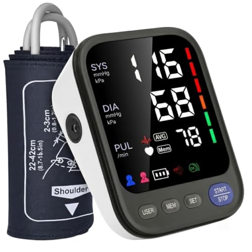 Image of Blood Pressure Monitor,Automatic Digital Upper Arm Blood Pressure Machine with Adjustable Large Cuff,Hypertension Detector-LED Display 2 Users 240 Sets Memory