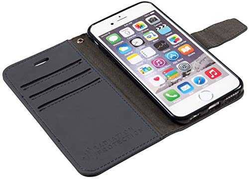 Safesleeve Emf Protection Anti Radiation Iphone Case: Iphone 8, Iphone 7, Iphone 6 & Iphone Se 2, Elf Rfid Card Holder Blocking Wallet, Adjustable Stand Case, For Women & Men (Grey) #TOP3