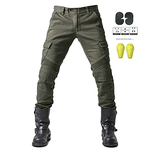 Pantalon de moto pour homme idéal pour vos road trips toutes saisons en couleur vert armée M