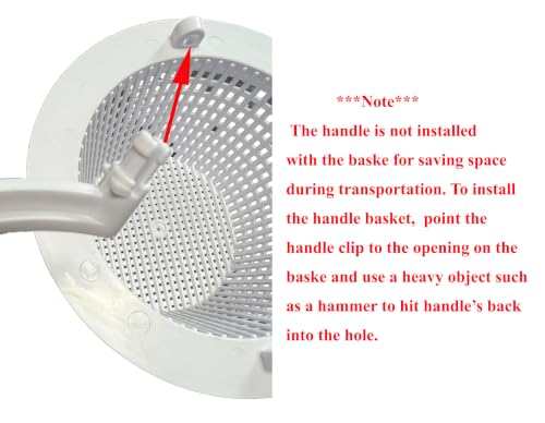 ATIE Above-ground Pool Thru-wall Skimmer Basket 513330 with Handle Compatible with Pentair HydroSkim Pool Thru-wall Skimmer-Now Weighted (2 Pack)