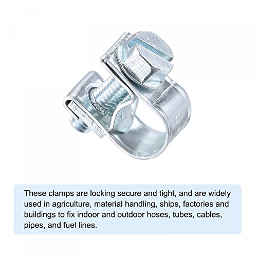 Uxcell 6-8Mm Mini Fuel Injection Hose Clamp Zinc Plated Steel Fuel Line Clamp 10Pcs #TOP3