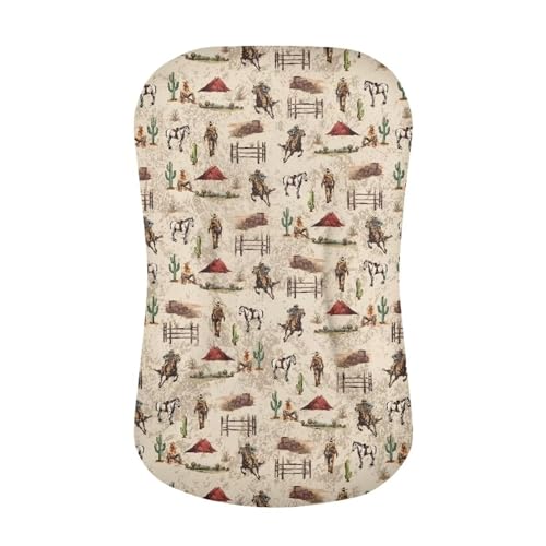 Image of ZOUTAIRONG Cowboys Crib Sheets for Boys Bassinet Sheets Safe and Snug Changing Pad Covers Neutral Unisex Fitted Baby Baby Delight Bassinet Sheets Ultra Soft Breathable Material