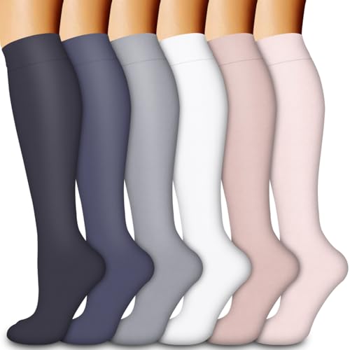 Image of Compression Socks for Women & Men Circulation (6 Pairs) 15-20 mmHg is Best Support for Athletic Running,Nurse