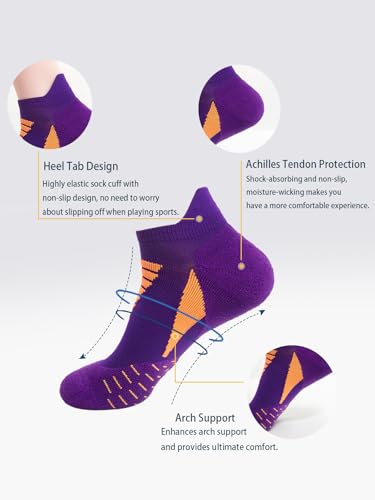 Men Running Socks Hywellstore Thick Padded Athletic Ankle Socks No Show Running Socks Low Cut Breathable Socks 5