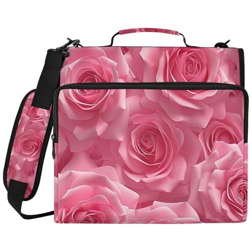 Pink Roses �o�C���_�[�o�b�O �m�[�g�p�\�R���X���[�u�t�� �W�b�p�[�o�C���_�[�I�[�K�i�C�U�[ 3�̃����O�t�@�C���p �����P�[�X