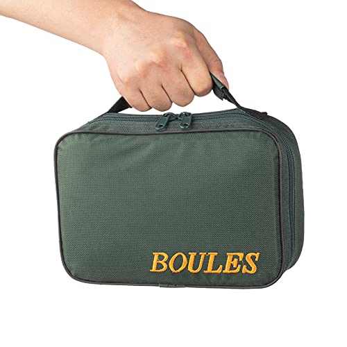 Tofern 2 Sac Boule de Pétanque，Sac Pétanque Nylon Oxford Robuste Pratique, Sacoche pour 3/6/8 Boules Pétanque (Vert, pour 8 Boules)
