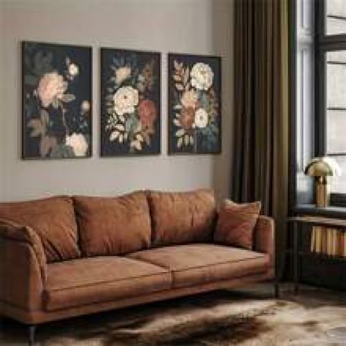Art sur toile de fleurs au style dark academia et esthétique antique