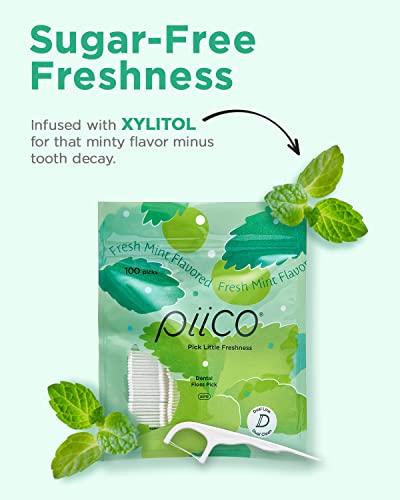 Piico Dental Floss Picks Bundle - Unflavored Fluoride-Free Fun Zoo Shape Dental Flossers For Kids - Shred-Resistant Mint Flossers For Adults With Xylitol Formula And Crystal Technology #TOP5