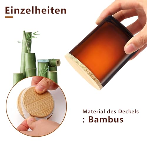 6-Pack Glass Candle Jars with Bamboo Lids (200ml), 3mm Thick-Walled Heat-Resistant Glass for Candle Making - Image 3
