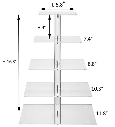 image for Yestbuy 5 Tier Round Acrylic Cupcake Tree Tower Display Stand Display 