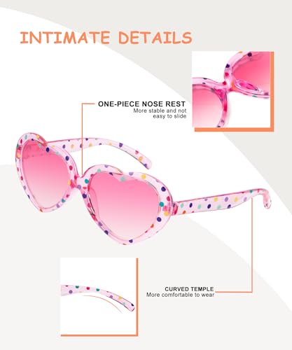 QALLY Kids Sunglasses Polarized Heart-Sunglasses: Toddler girls Sun Glasses with UV Protection for Youth Child 3Pack Age 3-12 — view 3
