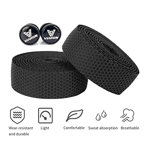 Viaron Honeycomb Silicon And Texture Surface Eva Foam Handlebar Tape For Road Bike (Black) #TOP4