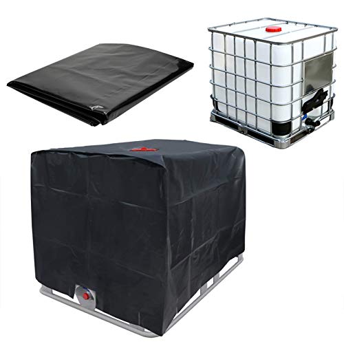 EUNEWR Cubierta de Contenedor IBC,600L Cubierta Protectora Depósito Agua IBC,Oxford 210D Funda Impermeable IBC,Resistente Al Agua,Al Polvo y A Los Rayos UV,para El Hogar Accesorio para Tanque IBC