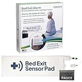 Smart Caregiver Bed Exit Alarm with Wireless Pager - Early Alert Fall Prevention for Seniors and Elderly - Weight Sensing Bed Pad Alerts Caregiver When They Get Up - USA Company and Customer Service