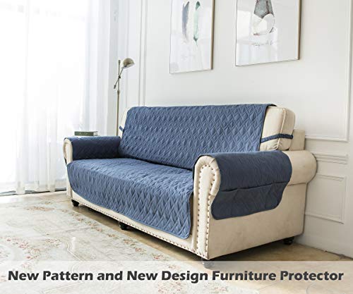 Ameritex Couch Sofa Slipcover 100% Waterproof Nonslip Quilted Furniture Protector Slipcover For Dogs, Children, Pets Sofa Slipcover Machine Washable (Blue, 68") #TOP5