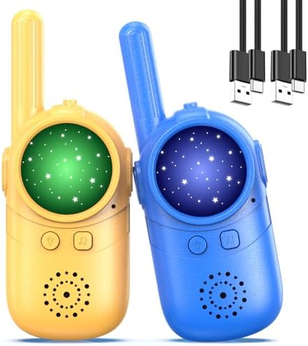 Inspireyes Walkie Talkie Kinder Aufladbar Geschenk Jungen Mädchen 2er Set | 48 Std Akkulaufzeit, VOX, Taschenlampe, Camping, Wandern, Outdoor, Geschenk für Jungen & Mädchen