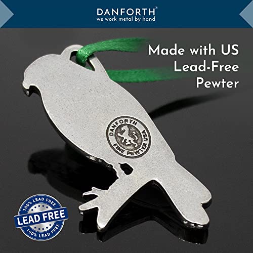 Danforth Red Tailed Hawk Ornament – Handcrafted Pewter Bird Ornaments For Christmas Tree – Satin Ribbon, 1 15/16" Tall By 15/16” Wide, Made In Usa #TOP3