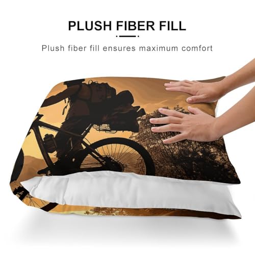 Housse de coussin avec fermeture eclair invisible et motif vtt