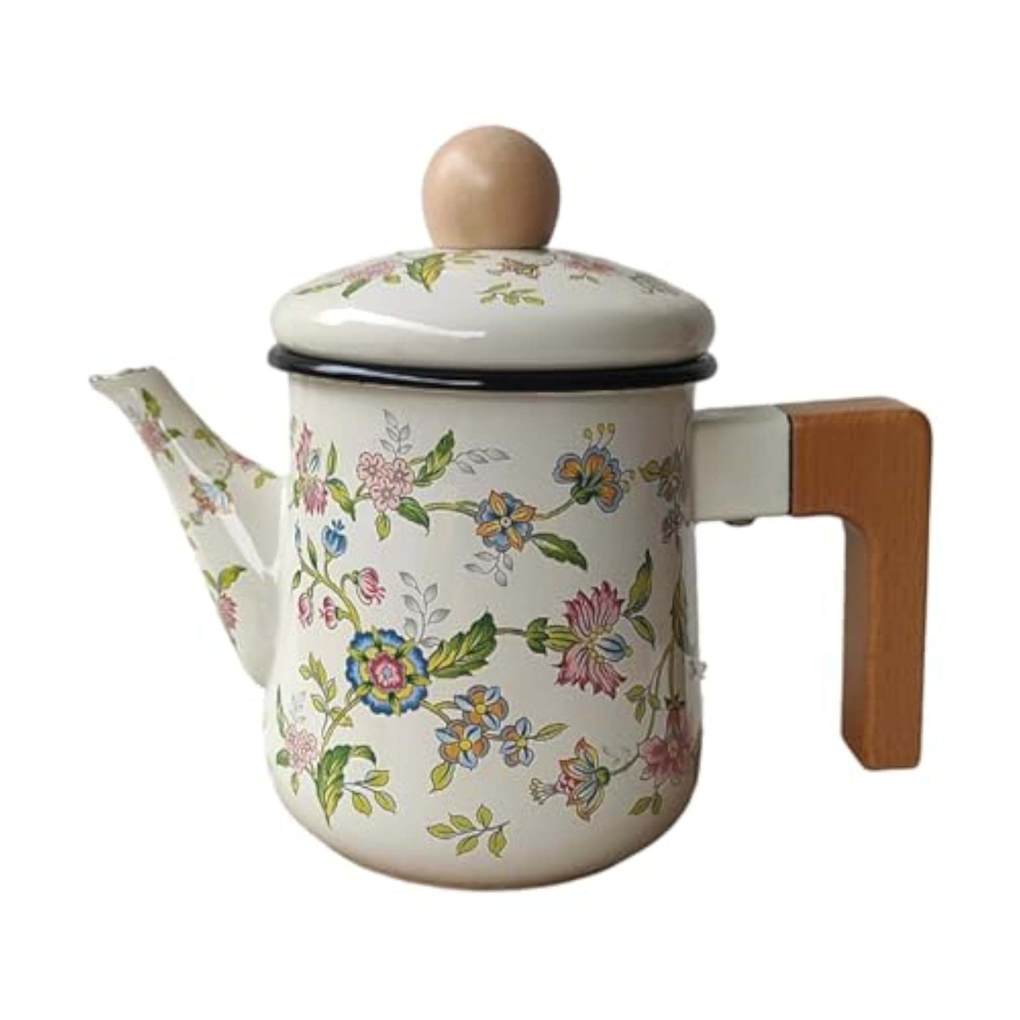 Enamel Coffee Pot with Lid, Multiuse Water Kettle for Kitchen