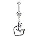 CharmsStory Heart Belly Button Sexy Cute Ring Dangle 316L Surgical Steel Body Piercing